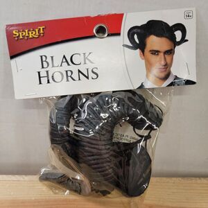 Spirit Halloween Black Horns NIP